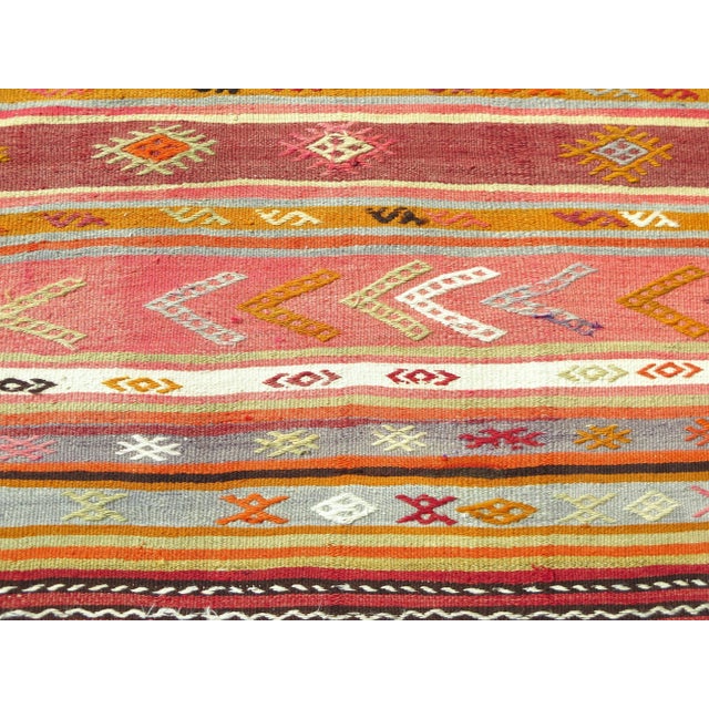 Khaki 60s Turkish Handmade Kilim Aesthetic Living Area Rugs For Sale - Image 8 of 11