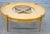 Mid-Century Modern 1960s Mid Century Modern Wood Italian Travertine Insert Brass Trim Round Coffee Table For Sale - Image 3 of 9