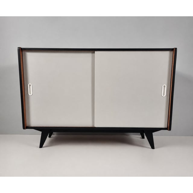 Vintage White Commode in Oak, 1960s For Sale - Image 6 of 9