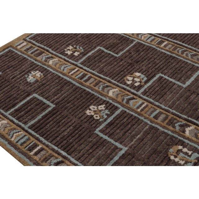 Not Yet Made - Made To Order Rug & Kilim’s Scandinavian Style Rug in Brown, Blue & Gold Patterns - 10x14 For Sale - Image 5 of 7