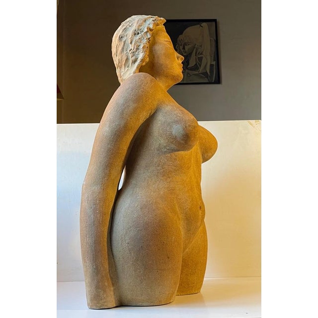 Vintage Italian Terracotta Sculpture of Voluptuous Nude Female Torso, 1950s For Sale - Image 18 of 18