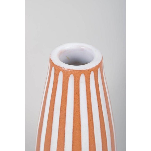 Vase in Glazed Earthenware with Vertical Stripes by Ingrid Atterberg for Upsala-Ekeby, 1960s For Sale - Image 3 of 5