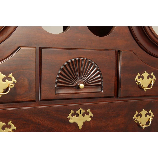 Statton Chippendale Style Cherry Chest on Chest For Sale - Image 9 of 12