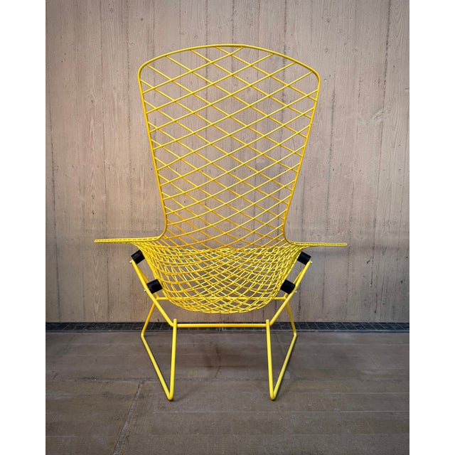 1980s Bird Chair in Sulfur Yellow by Harry Bertoia for Knoll International, 1980s For Sale - Image 5 of 15