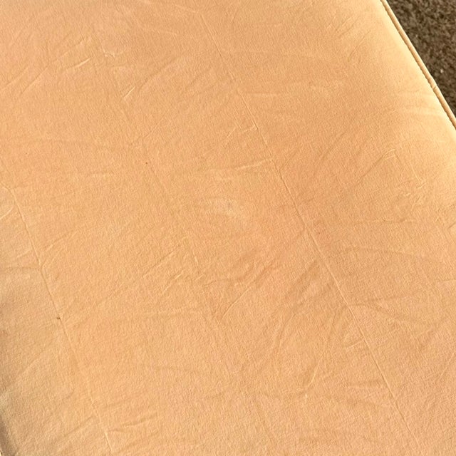 Textile Post Modern Peach Velvet Fabric Waterfall Bench For Sale - Image 7 of 12