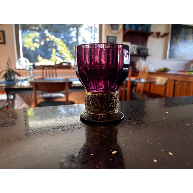 Purple Complete Art Deco Amethyst Glass Punch Set, Germany, 1920s, Set of 7 For Sale - Image 8 of 11