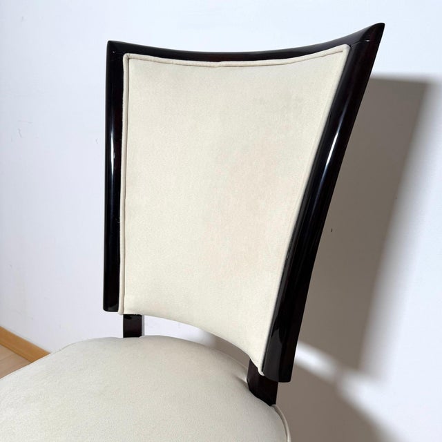 Art Deco Dining Chairs in Lacquer & Alcantara, Paris, 1930, Set of 10 For Sale - Image 14 of 18