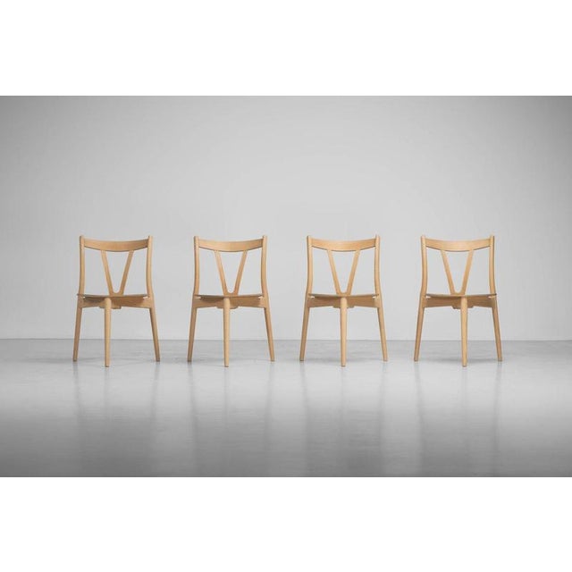 Wood PP51/3 V Chairs attributed to Hans J. Wegner for PP Mobler, Denmark, 1988, Set of 4 For Sale - Image 7 of 18
