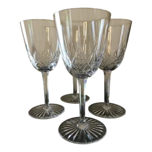 Set of 4 Antique Baccarat “Épron” Art Deco French Cut Crystal Water/Wine Glasses