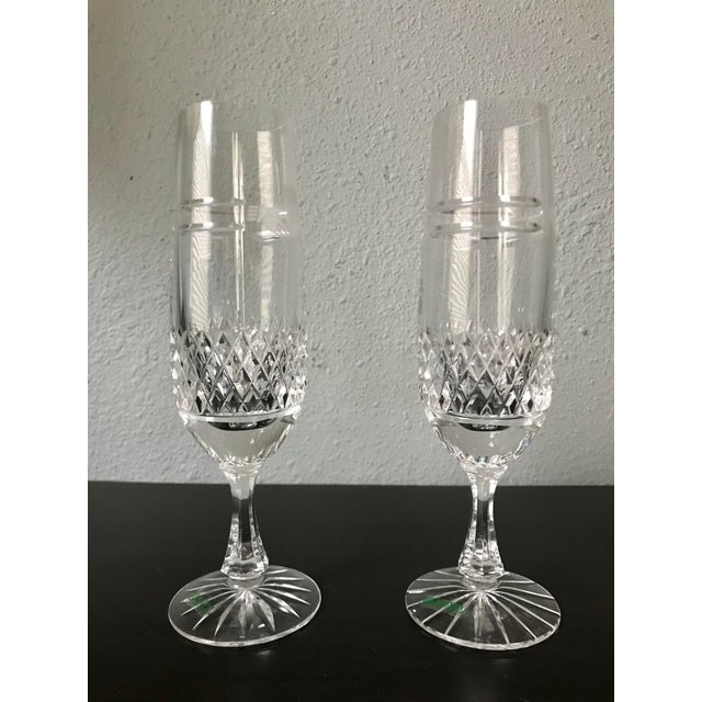 1980s Vintage Galway Irish Crystal Claddagh Ring Fluted Champagne