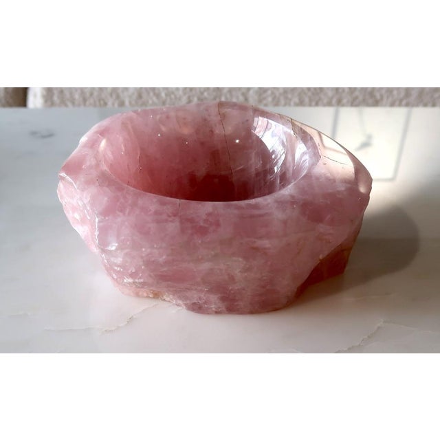 Vintage Bowl in Rose Quartz, 1960s For Sale - Image 3 of 6