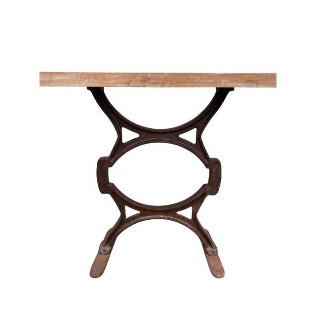 Late 20th Century Vintage Rustic Cast Iron Console Table For Sale - Image 4 of 12