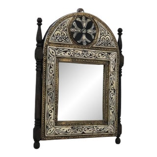 Handcrafted Moorish Wall Mirror | Black & Ivory Decorative Accent For Sale