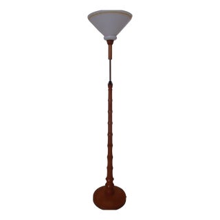 Vintage Floor Lamp with Glass Shade, 1930s For Sale