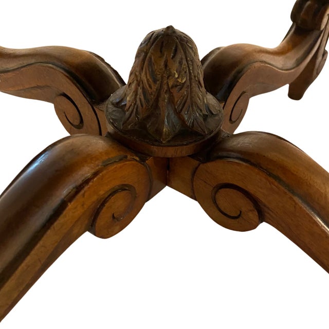 Early 19th Century French Louis XV Carved Walnut Tabouret (Stool) – Original Frame and Upholstery Construction, Updated in White Performance Fabric For Sale - Image 4 of 18