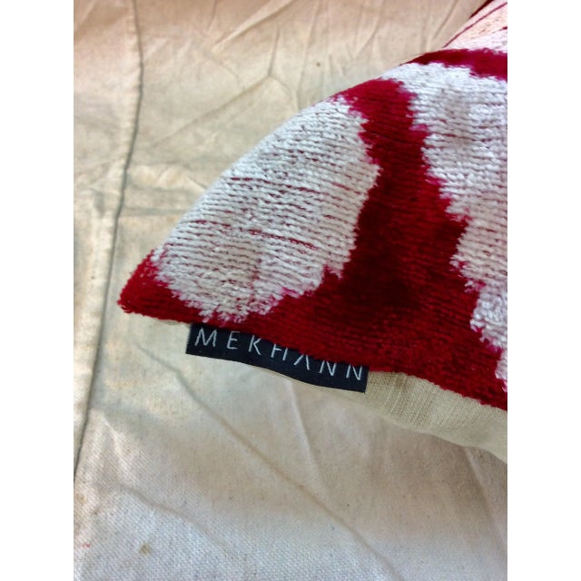 Textile Turkish Hand Woven Velvet Ikat Pillow For Sale - Image 7 of 12