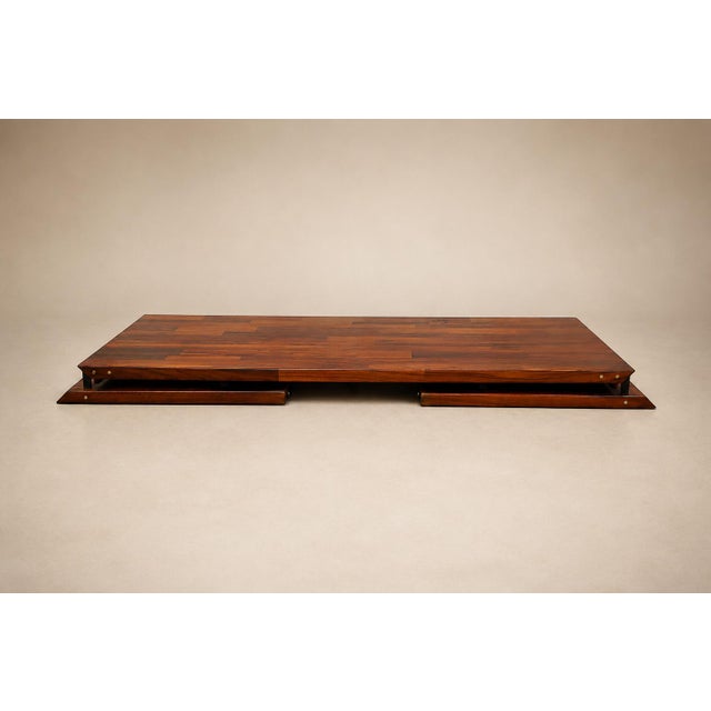 Jorge Zalszupin Foldable Patchwork Rosewood Desk & File Cabinet by L’Atelier, 1960s For Sale - Image 11 of 18