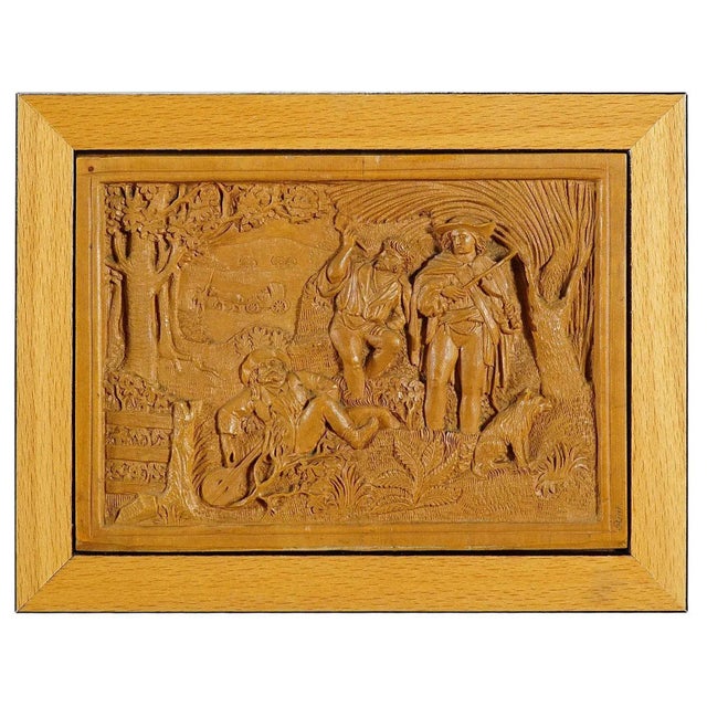 Wooden Micro Carving Plaque by Johann Rint, 1880s, Set of 2 For Sale - Image 6 of 6