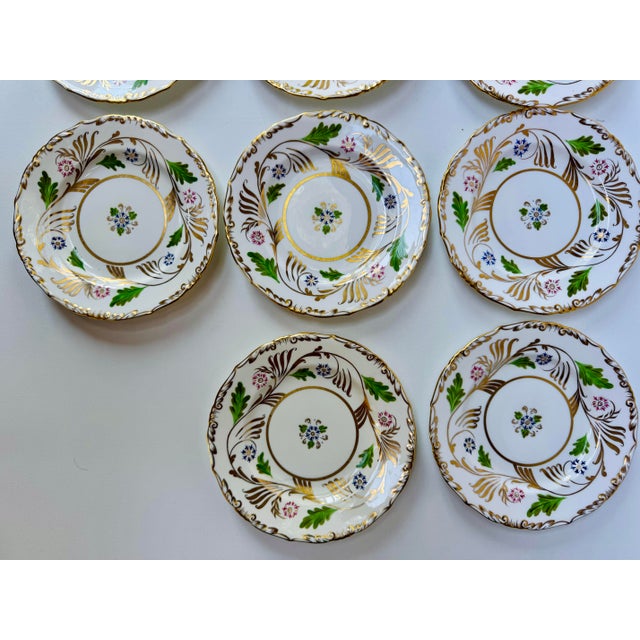 Alabaster Vintage Royal Chelsea England Gilt Floral Plates - Set of 11 For Sale - Image 8 of 12