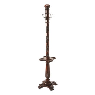 Laird 70 in. H Wood Free-Standing 4 Hook Costumer/Coat Rack with Umbrella Holder, Cherry For Sale