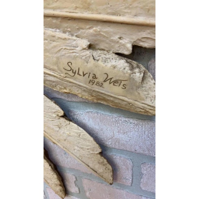 Rustic Vintage Hanging Flying Swan Sculpture Signed by Sylvia Weis For Sale - Image 3 of 12