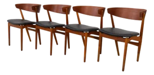 Vintage Danish Teak Dining Chairs No. 7 by Helge Sibast, 1960s, Set of 4