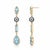 Blue Sky Blue Topaz & Pearl Drop Earrings Studs, Silver, Gold, Pair For Sale - Image 8 of 10