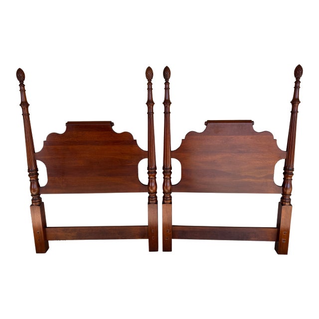 Statton New Market Finish New England Style Cherry Twin Headboards - A Pair For Sale
