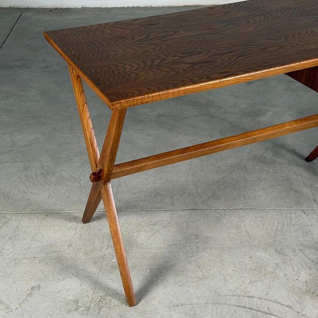 Vintage Writing Desk in Chestnut Wood by Italo Gamberini, Italy, 1940s For Sale - Image 4 of 18