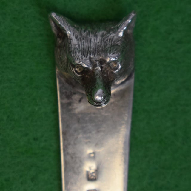 Traditional Abercrombie & Fitch Sterling Silver Fox Mask Letter Opener Made in England For Sale - Image 3 of 4