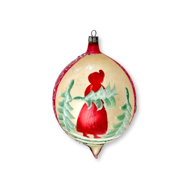 Traditional Vintage German Mercury Glass Ornaments S/3 For Sale - Image 3 of 9