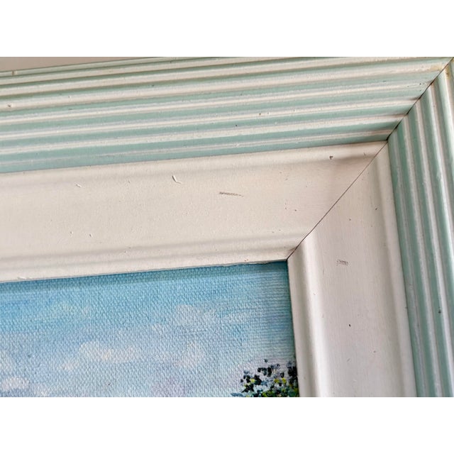 1970s Original Carolton Barron Florida Marsh Landscape Painting in Light Blue Frame For Sale In Miami - Image 6 of 9