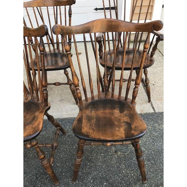 Vintage Mid Century Nichols and Stone Fan Back Brace Back Windsor Style