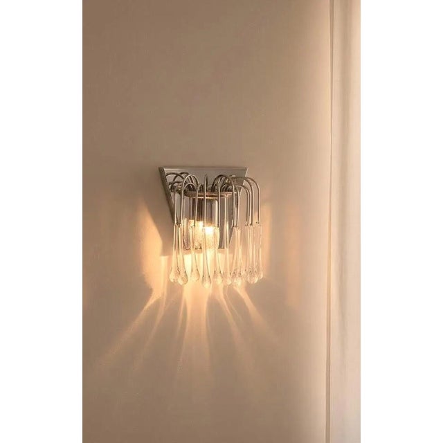 Waterfall Lamp and Wall Sconces in Murano Glass in the style of Paolo Venini, Italy, 1970s, Set of 3 For Sale - Image 4 of 5