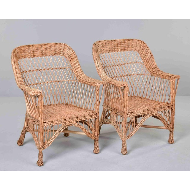 Vintage French Wicker Table and Four Chairs For Sale - Image 11 of 12
