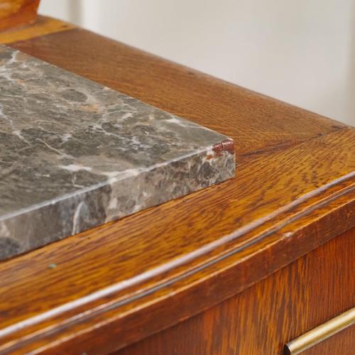 French Art Deco Bedside Table with Marble For Sale - Image 10 of 14