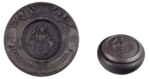 Wall Relief and Lidded Jar in Black Terracotta from Hjorth, Bornholm, Denmark, Set of 2