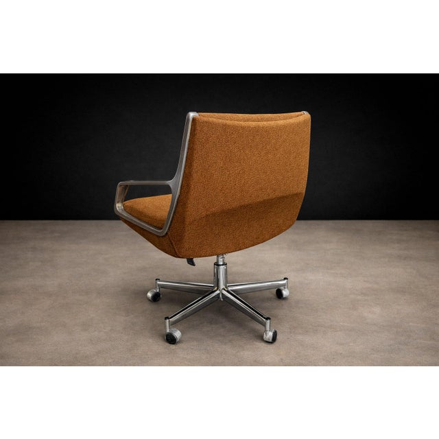 “Low Commander” Swivel Armchair by Jorge Zalszupin, Bronze Chenille and Aluminum, Brazil, 1973 – Lot 805 For Sale - Image 11 of 15