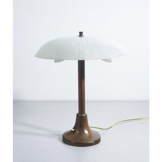 Art Deco Bronze and Glass Lamp, Early 20th Century For Sale - Image 10 of 14