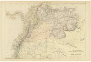 Antique Map of Venezuela, 1882