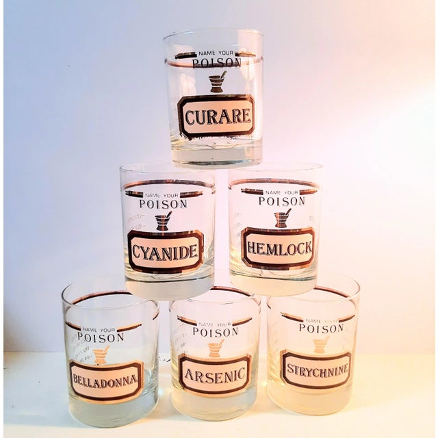 Name Your Poison Barware Glasses Bar Vintage For Sale - Image 4 of 14