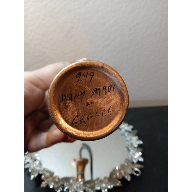 GORGEOUS Hand-made 9" Greek copper pitcher or ewer. This product is a 9" Greek copper pitcher or ewer, meticulously...