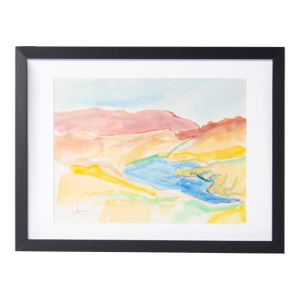 1967 Abstract Watercolor Landscape Painting by Harry Hilson