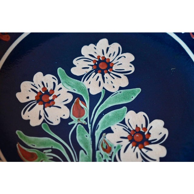 Decorative Glazed Terracotta Plate from Alsace Soufflenheim, 1940s For Sale - Image 4 of 6