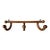 Rustic Early American Wood and Brass Wall Coat Rack For Sale