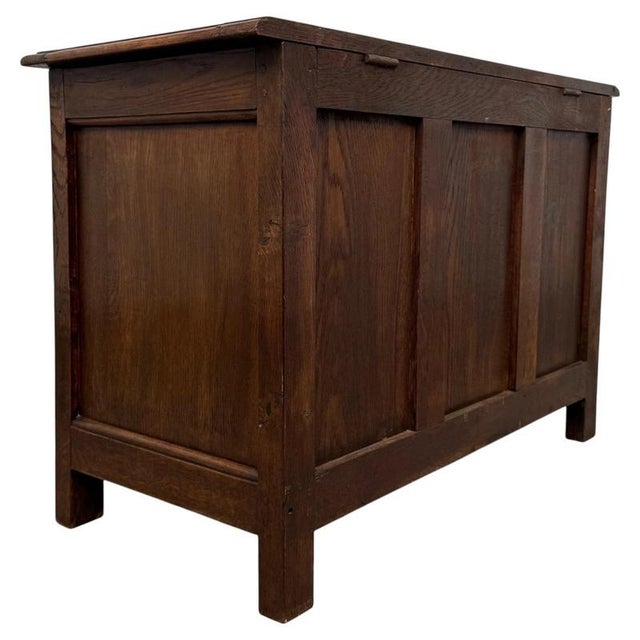 19th Century English Carved Oak Coffer For Sale - Image 9 of 11