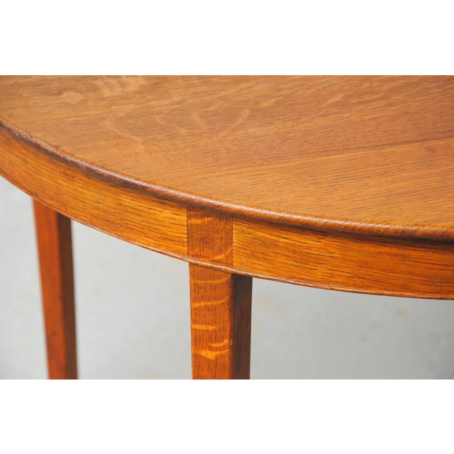 Danish Fully Restored Round Oak Side Table by A.J. Iversen, 1946 For Sale - Image 6 of 7