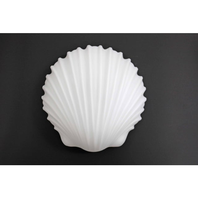 Large Shell Wall Lamp in Opal Glass from Glashütte Limburg, 1970s For Sale - Image 11 of 11
