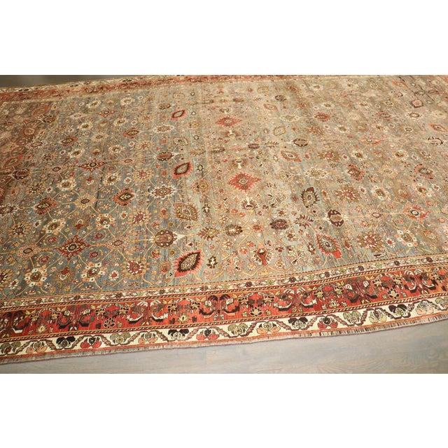 Red Antique Bidjar Floral Palmette Rug no. j5331 For Sale - Image 8 of 12