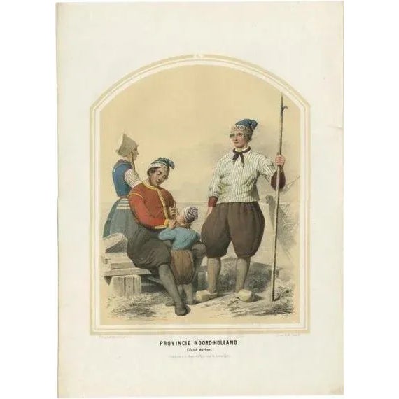 Mid 19th Century Jan Braet von Uberfeldt, The Province of Noord-Holland, Marken in Holland, 1857, Print on Paper For Sale - Image 5 of 5